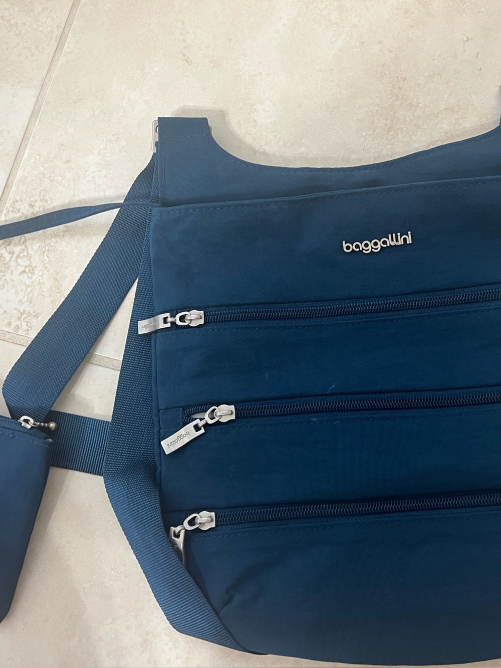 Baggallini Teal Blue Crossbody with Removable Pouch